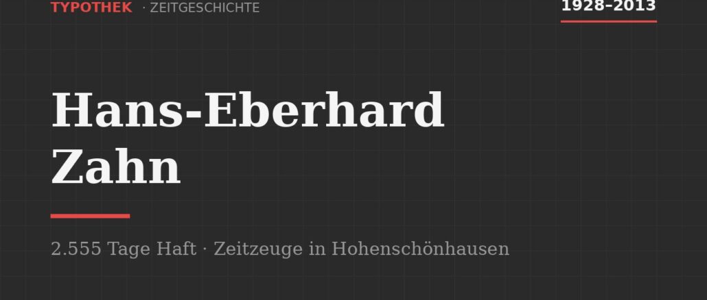 Titelgrafik zum Porträt von Hans-Eberhard Zahn, 1928 bis 2013