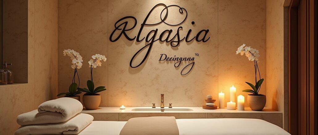 Schrift trifft Entspannung: Design im Spa-Bereich